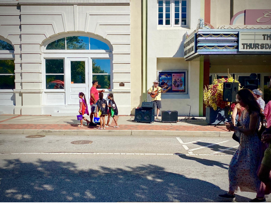 Charles Van Deursen Performing for the Scare in the Square, by Jimmy Griffith